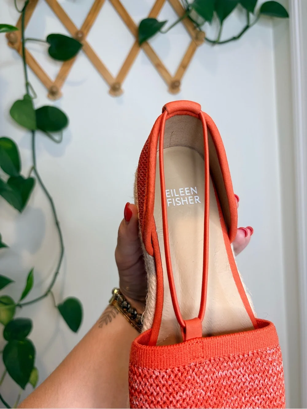 Eileen Fisher Mews Magma Melange Orange Stretch Espadrille Flat